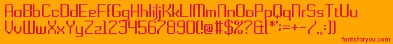 Gridking-Schriftart – Rote Schriften auf orangefarbenem Hintergrund