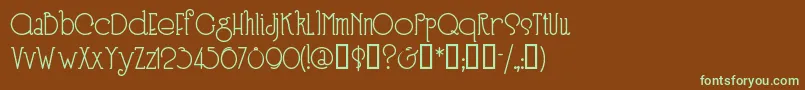 フォントSpeen3 – 緑色の文字が茶色の背景にあります。