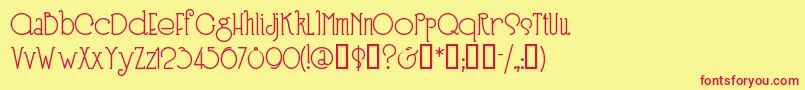 Speen3-fontti – punaiset fontit keltaisella taustalla