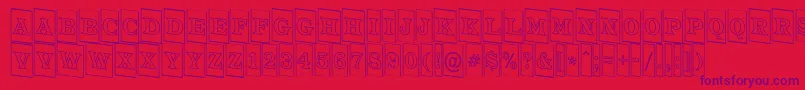 ATrianglercmotldn-Schriftart – Violette Schriften auf rotem Hintergrund