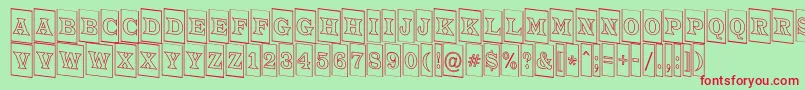 ATrianglercmotldn Font – Red Fonts on Green Background