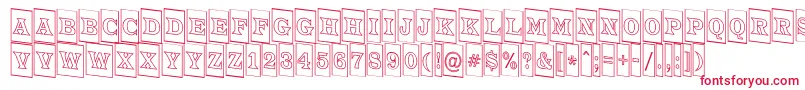 フォントATrianglercmotldn – 白い背景に赤い文字