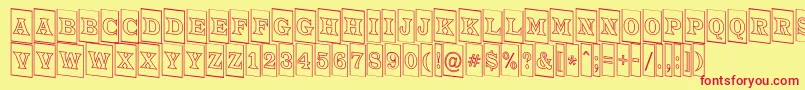 ATrianglercmotldn-Schriftart – Rote Schriften auf gelbem Hintergrund