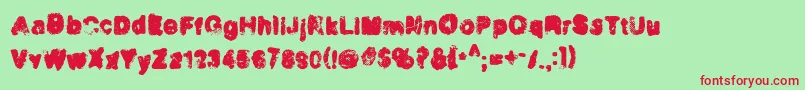 Incinera Font – Red Fonts on Green Background