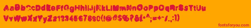 Incinera Font – Red Fonts on Orange Background