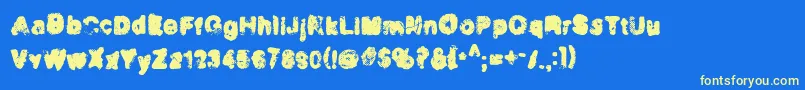 Incinera Font – Yellow Fonts on Blue Background