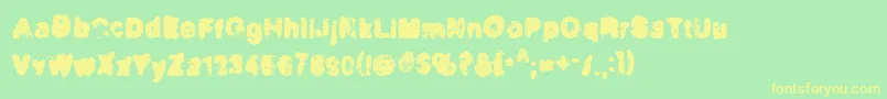 Incinera Font – Yellow Fonts on Green Background