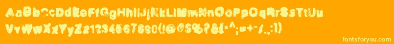 Incinera Font – Yellow Fonts on Orange Background