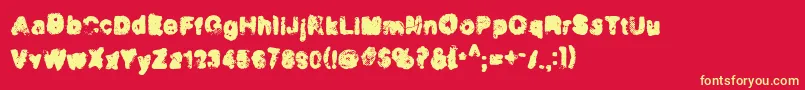 Incinera Font – Yellow Fonts on Red Background