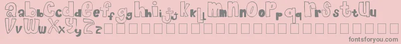 ChocolateMuffin-fontti – harmaat kirjasimet vaaleanpunaisella taustalla