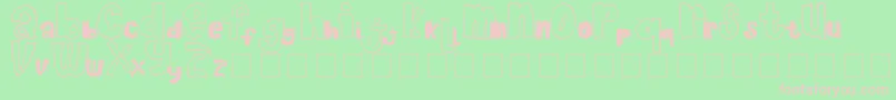 ChocolateMuffin-fontti – vaaleanpunaiset fontit vihreällä taustalla