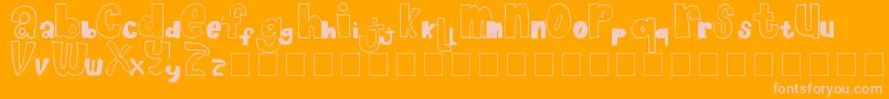 フォントChocolateMuffin – オレンジの背景にピンクのフォント