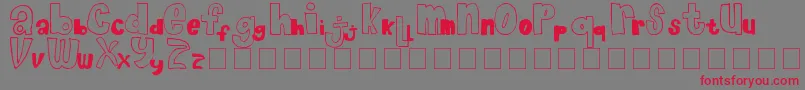フォントChocolateMuffin – 赤い文字の灰色の背景