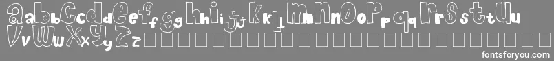 フォントChocolateMuffin – 灰色の背景に白い文字