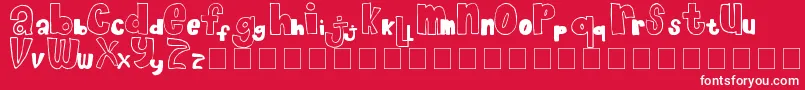 フォントChocolateMuffin – 赤い背景に白い文字