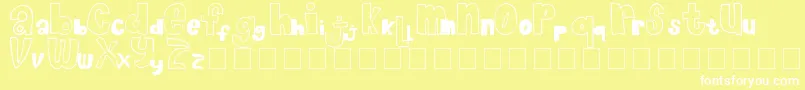 フォントChocolateMuffin – 黄色い背景に白い文字