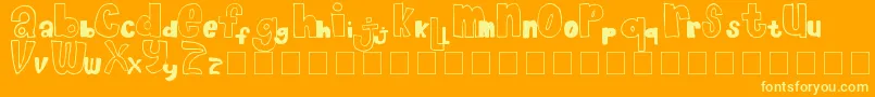 フォントChocolateMuffin – オレンジの背景に黄色の文字