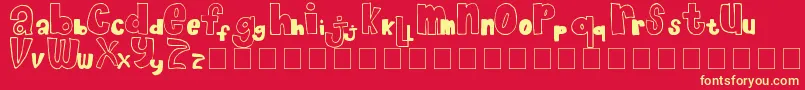 ChocolateMuffin-fontti – keltaiset fontit punaisella taustalla
