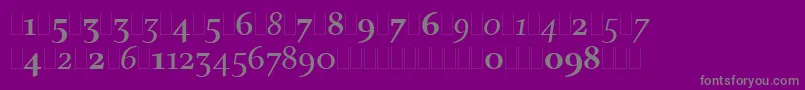 フォントCharlotteOsFiguresLet – 紫の背景に灰色の文字