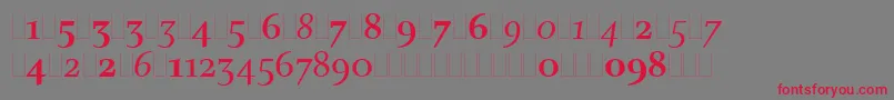 CharlotteOsFiguresLet Font – Red Fonts on Gray Background