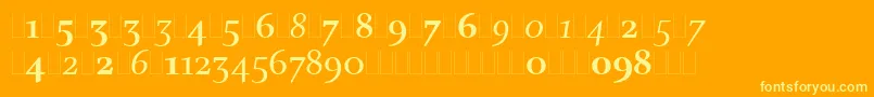 CharlotteOsFiguresLet Font – Yellow Fonts on Orange Background