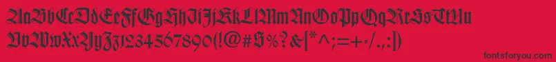 Шрифт Hapsburg – чёрные шрифты на красном фоне
