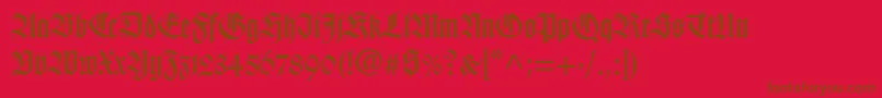 Hapsburg Font – Brown Fonts on Red Background