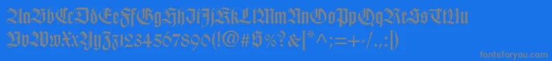 Hapsburg-Schriftart – Graue Schriften auf blauem Hintergrund