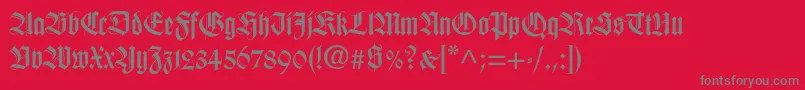 フォントHapsburg – 赤い背景に灰色の文字