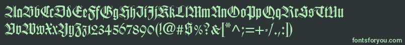 Hapsburg Font – Green Fonts on Black Background