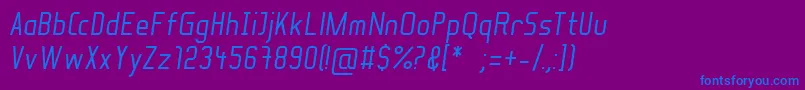 Шрифт SoulLotionItalic – синие шрифты на фиолетовом фоне