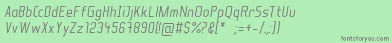 SoulLotionItalic Font – Gray Fonts on Green Background