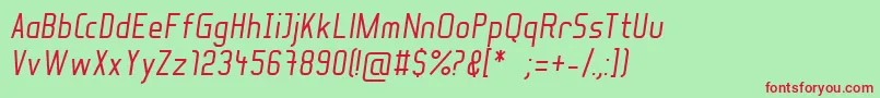 SoulLotionItalic Font – Red Fonts on Green Background