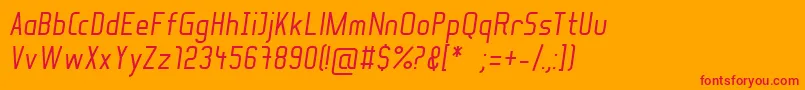 フォントSoulLotionItalic – オレンジの背景に赤い文字