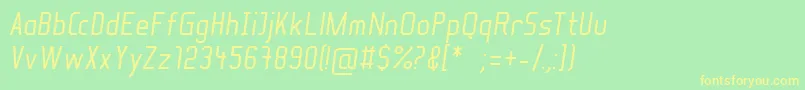 SoulLotionItalic Font – Yellow Fonts on Green Background