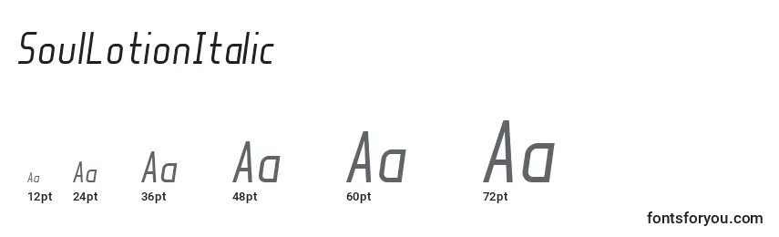 SoulLotionItalic Font Sizes