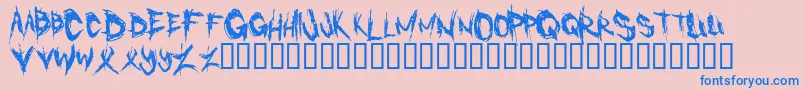 Cannibal Font – Blue Fonts on Pink Background