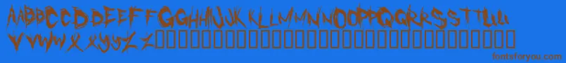 Cannibal Font – Brown Fonts on Blue Background