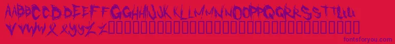 Cannibal Font – Purple Fonts on Red Background