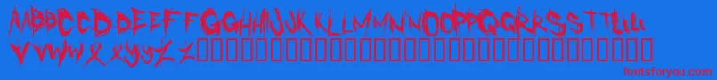 Cannibal Font – Red Fonts on Blue Background