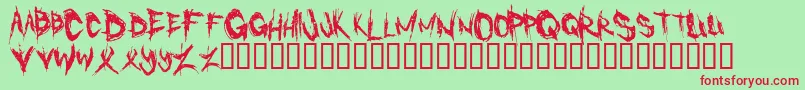 Cannibal Font – Red Fonts on Green Background