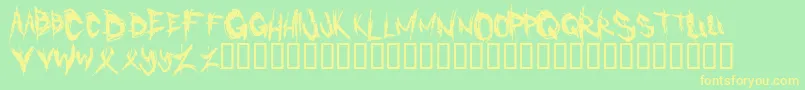 Cannibal Font – Yellow Fonts on Green Background