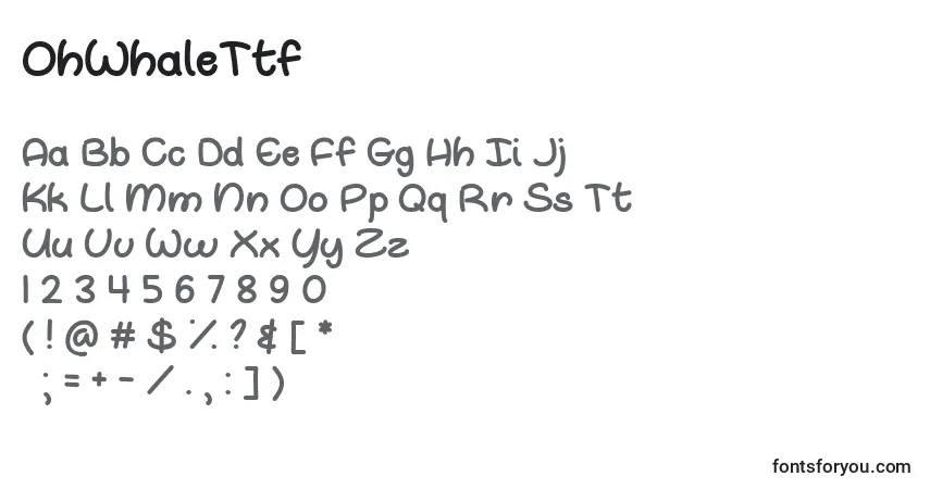 Czcionka OhWhaleTtf – alfabet, cyfry, specjalne znaki