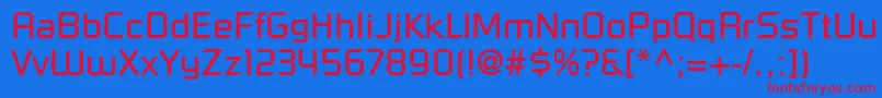Digital-fontti – punaiset fontit sinisellä taustalla