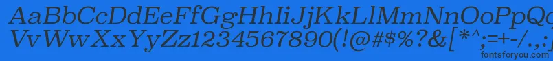 フォントSuperclarendonltItalic – 黒い文字の青い背景