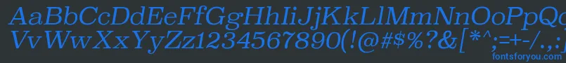 SuperclarendonltItalic Font – Blue Fonts on Black Background