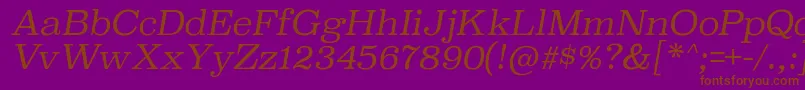 SuperclarendonltItalic Font – Brown Fonts on Purple Background