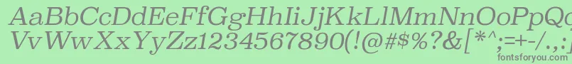 SuperclarendonltItalic Font – Gray Fonts on Green Background