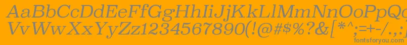 More about SuperclarendonltItalic Font SuperclarendonltItalic Font – Gray Fonts on Orange Background