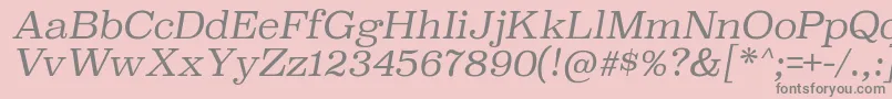 SuperclarendonltItalic-Schriftart – Graue Schriften auf rosa Hintergrund